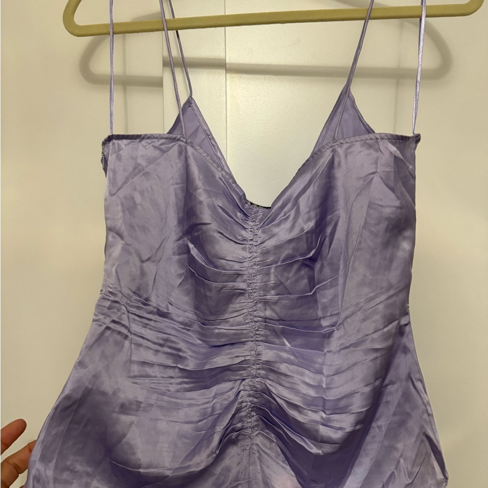 Zara 100% silk lilac shirt - Picture 3 of 3